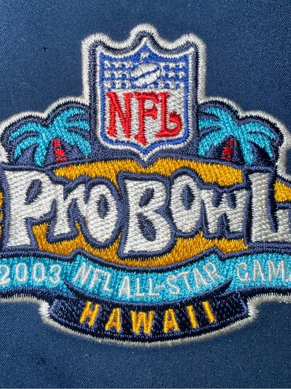 NFL Pro Bowl Hawaii 2003 Embroidered Patch - Teal & Gold on Navy